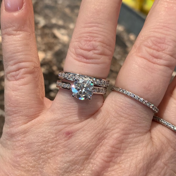 0.75ctw Channel-set Moissanite Wedding Band - Picture 5 of 6